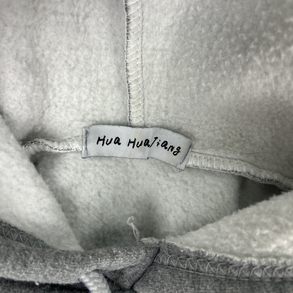 Hua Hua Jiang Brand Graphic Hoodie Grey Christina Pettersson Print Pullover Sz S - Picture 6 of 7